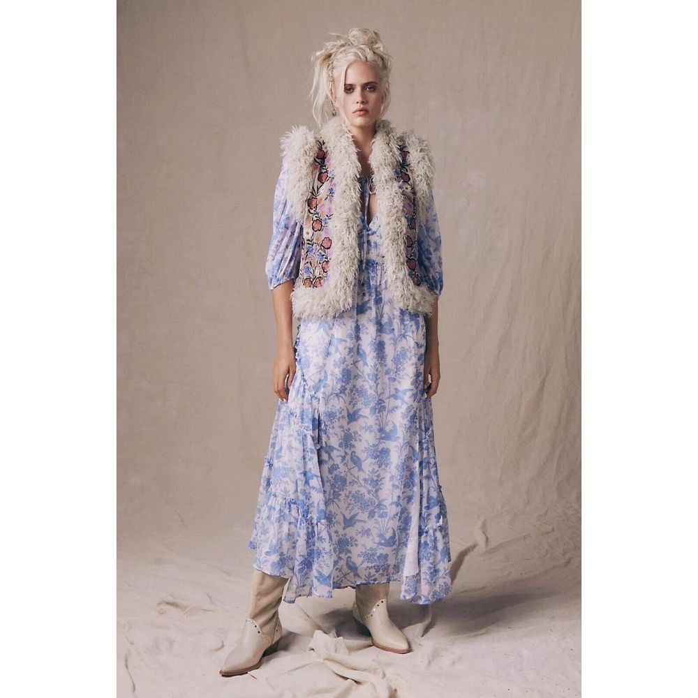 Free People Blue and White Maxi Dress - Picture 2 of 9